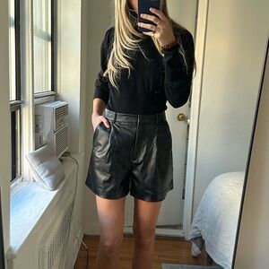 Leather shorts